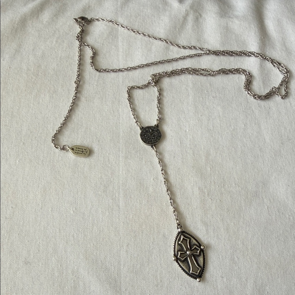 James Avery RARE Retired Cross and Shield Sterling Silver Necklace